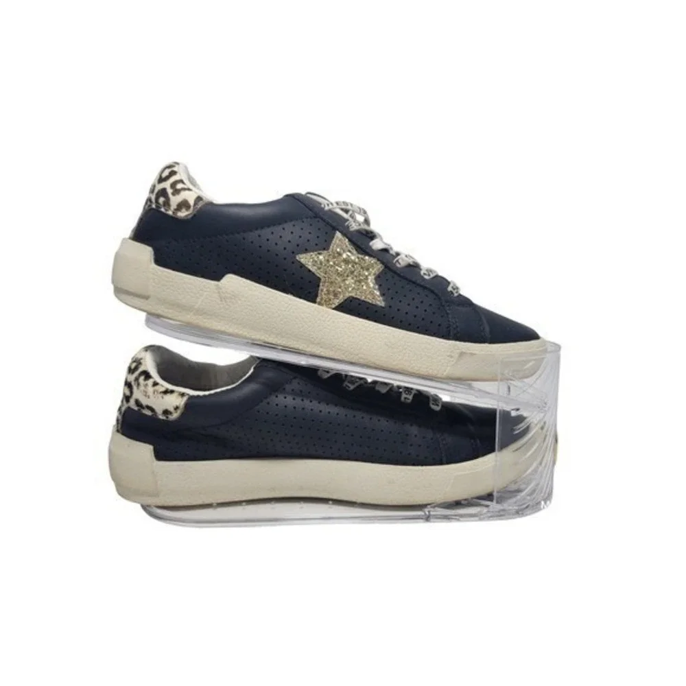 Vintage Havana‎ Gadol Sneakers Womens 7 Navy Gold Excellent Leopard Star Top